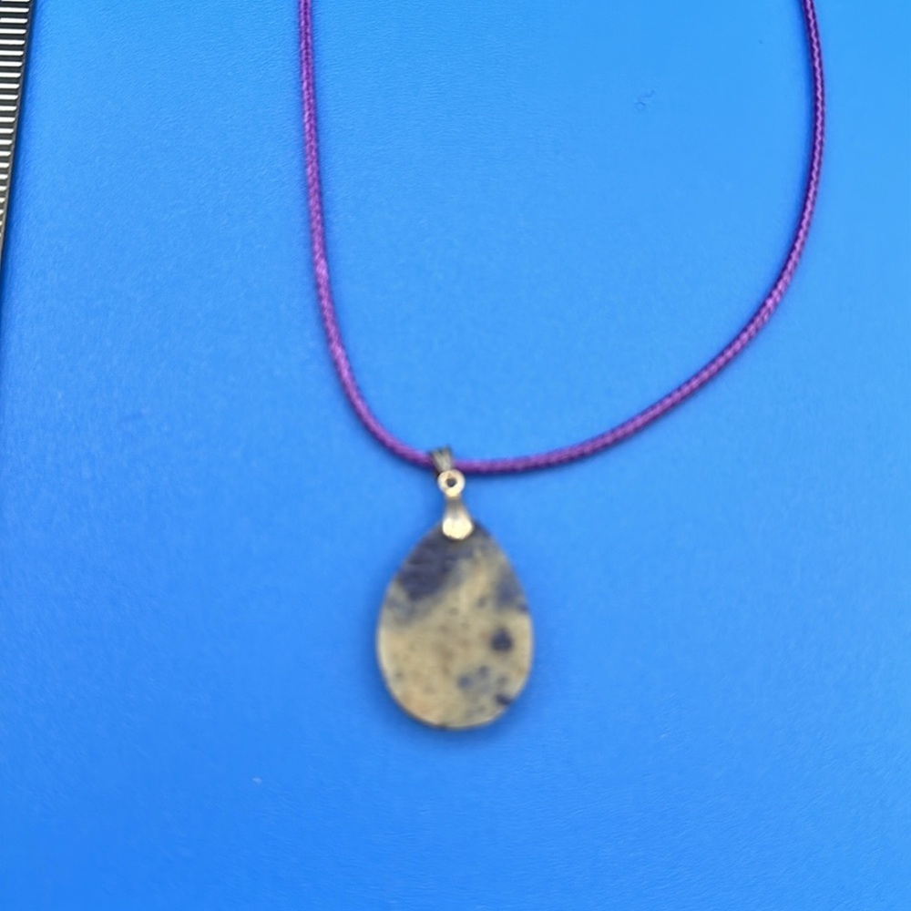 Abelone shell pendant on 16” purple rope with extender - Picture 5 of 5